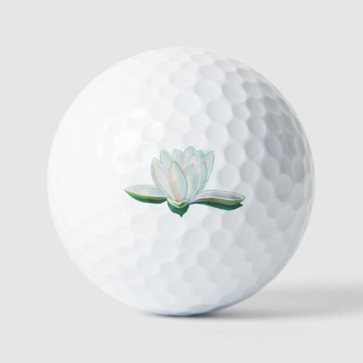 White Lotus Flower Illustration Golfballen (Voorkant)
