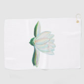 White Lotus Flower Illustration Golfhanddoek (Horizontaal)