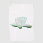White Lotus Flower Illustration Golfhanddoek (Voorkant)