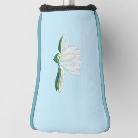 White Lotus Flower Illustration Golfheadcover (Draai 90)