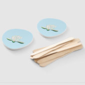 White Lotus Flower Illustration Handwaaier (Niet-gemonteerd)