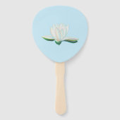 White Lotus Flower Illustration Handwaaier (Achterkant)