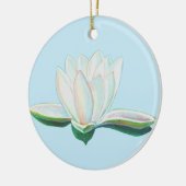 White Lotus Flower Illustration Keramisch Ornament (Links)