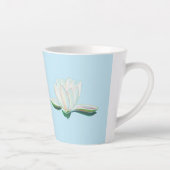 White Lotus Flower Illustration Latte Mok (Rechts)