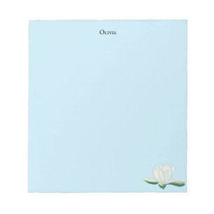 White Lotus Flower Illustration Notitieblok