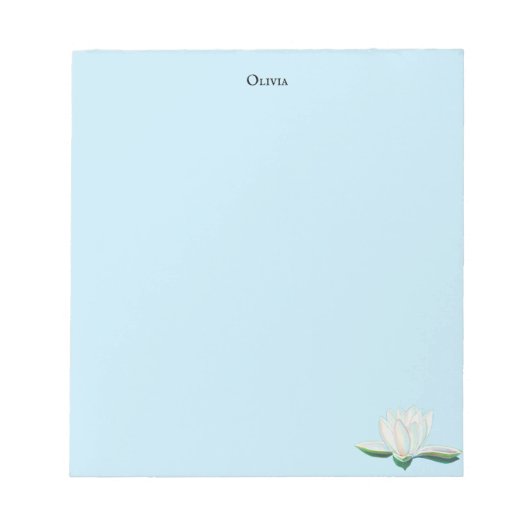White Lotus Flower Illustration Notitieblok (Voorkant)