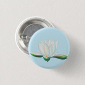 White Lotus Flower Illustration Ronde Button 3,2 Cm (Voorkant /achterkant)