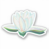White Lotus Flower Illustration Sticker (Voorkant)