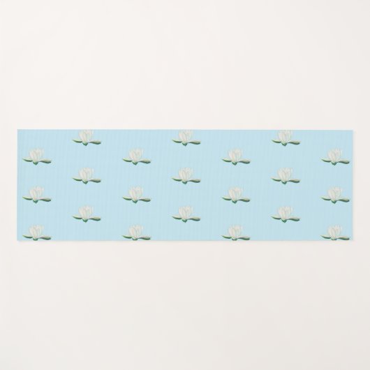 White Lotus Flower Illustration Yogamat (Voorkant (horizontaal))