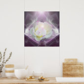 White lotus flower in crystal poster (Keuken)