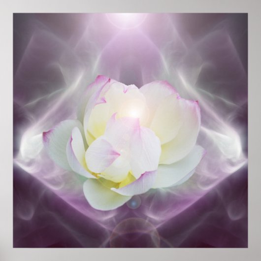 White lotus flower in crystal poster (Voorkant)
