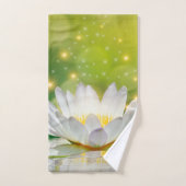 White Lotus Flower Landscape, Zen Bad Handdoek (Handdoek)