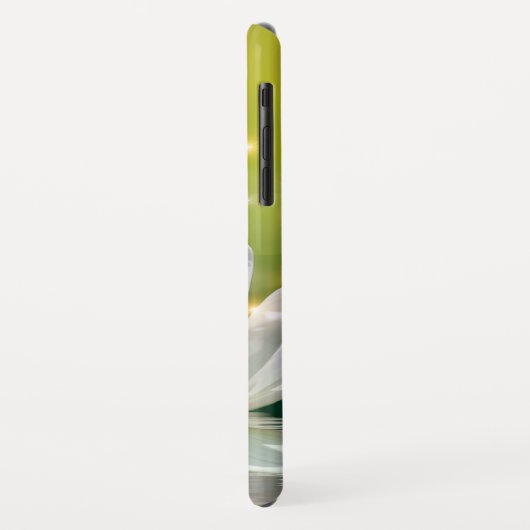 White Lotus Flower Landscape, Zen Case-Mate iPhone Case (Achterkant/links)