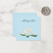White Lotus Flower Luminous Notitiekaartje (Voorkant / Achterkant in situ)