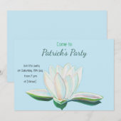 White Lotus Flower Luminous Personalized Kaart (Voorkant / Achterkant)