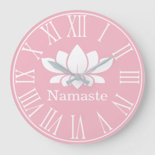 White Lotus Flower Namaste Yoga Grote Klok