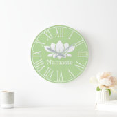 White Lotus Flower Namaste Yoga Grote Klok (Huis)