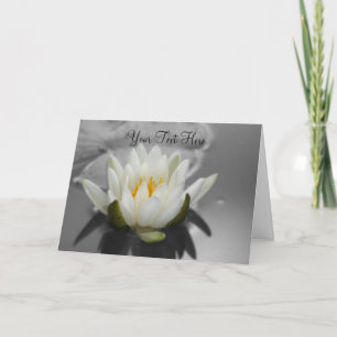 White Lotus Flower Partial Color Natuur Photo Card Kaart