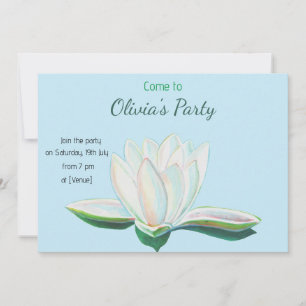 White Lotus Flower Party - Gepersonaliseerd Kaart