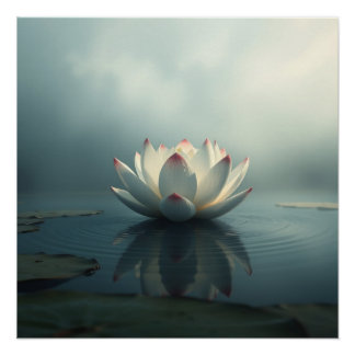 white lotus flower perfect poster