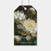 White Lotus Flowers Romantic Favor of Cadeaulabel (Achterkant)