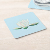 White Lotus Illustration Kartonnen Onderzetters (Schuin)