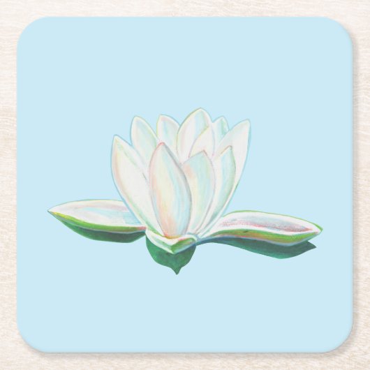 White Lotus Illustration Kartonnen Onderzetters (Voorkant)
