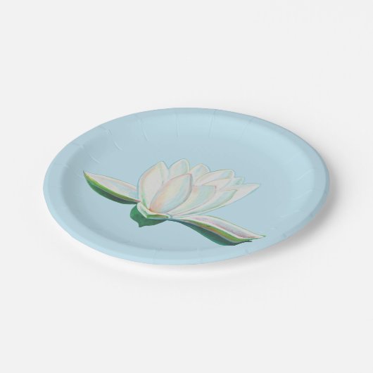 White Lotus Illustration Papieren Bordje (Gekanteld)
