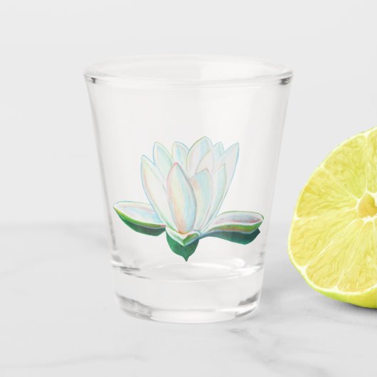 White Lotus Illustration Shot Glas (Voorkant)