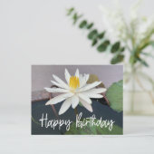 White Lotus in de vijver Happy Birthday Briefkaart (Staand voorkant)