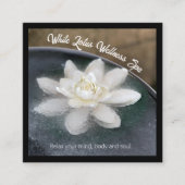 White Lotus in Water Wellness Spa Black Vierkante Visitekaartje (Voorkant)