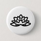 White Lotus Logo Ronde Button 5,7 Cm (Voorkant)