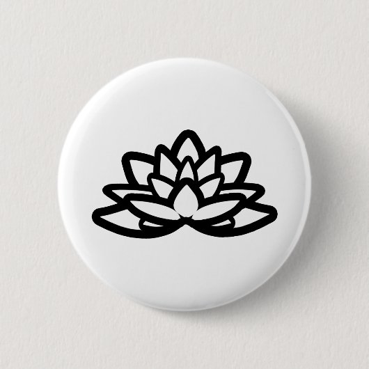 White Lotus Logo Ronde Button 5,7 Cm (Voorkant)