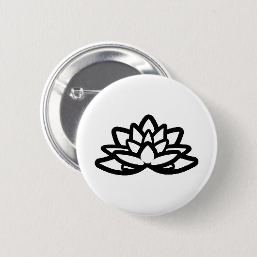 White Lotus Logo Ronde Button 5,7 Cm (Voorkant /achterkant)