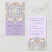 White Lotus Mandala Modern Yoga Instructor Visitekaartje (Voorkant / Achterkant)