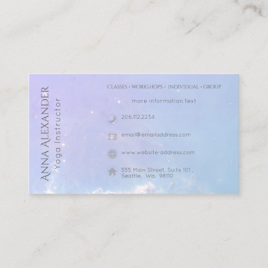 White Lotus Mandala Modern Yoga Instructor Visitekaartje (Achterkant)