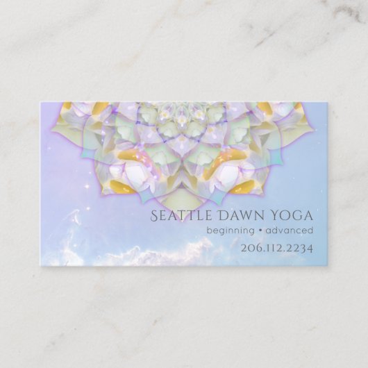 White Lotus Mandala Modern Yoga Instructor Visitekaartje (Voorkant)