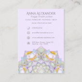 White Lotus Mandala Modern Yoga Instructor Visitekaartje (Achterkant)