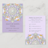 White Lotus Mandala Modern Yoga Instructor Visitekaartje (Voorkant / Achterkant)