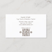 White Lotus Mandala Yoga en Meditation Instructor Visitekaartje (Achterkant)