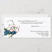 White Lotus Massage Therapist Cadeaubon (Achterkant)