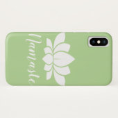 White Lotus Silhouette Namaste Case-Mate iPhone Case (Achterkant (horizontaal))