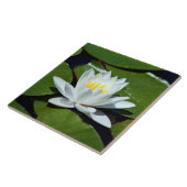 White Lotus Water-lily Ceramic Tile Trivet Tegeltje (Zijkant)