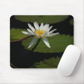 White Lotus Waterlily Lily Pads Muismat (Met muis)