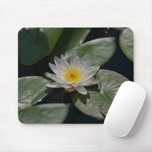 White Lotus Waterlily Lily Pads Muismat (Met muis)