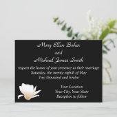 White Lotus Wedding Invitation Kaart (Staand voorkant)