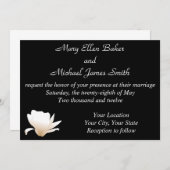 White Lotus Wedding Invitation Kaart (Voorkant / Achterkant)