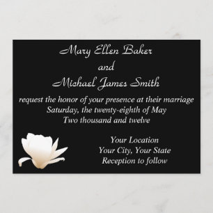 White Lotus Wedding Invitation Kaart