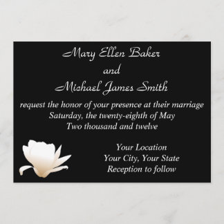 White Lotus Wedding Invitation Kaart