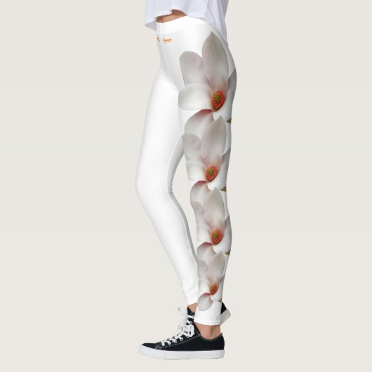 White Louisiana Magnolia State Flower Leggings (Links)